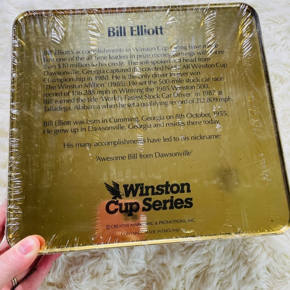 Vintage Bill Elliott Winston Cup Champion Tin NEW - Picture 3 of 3